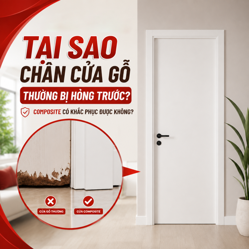 Tại Sao Chân Cửa Gỗ Thường Bị Hỏng Trước? Cửa Gỗ Nhựa Composite Có Khắc Phục Được Không?