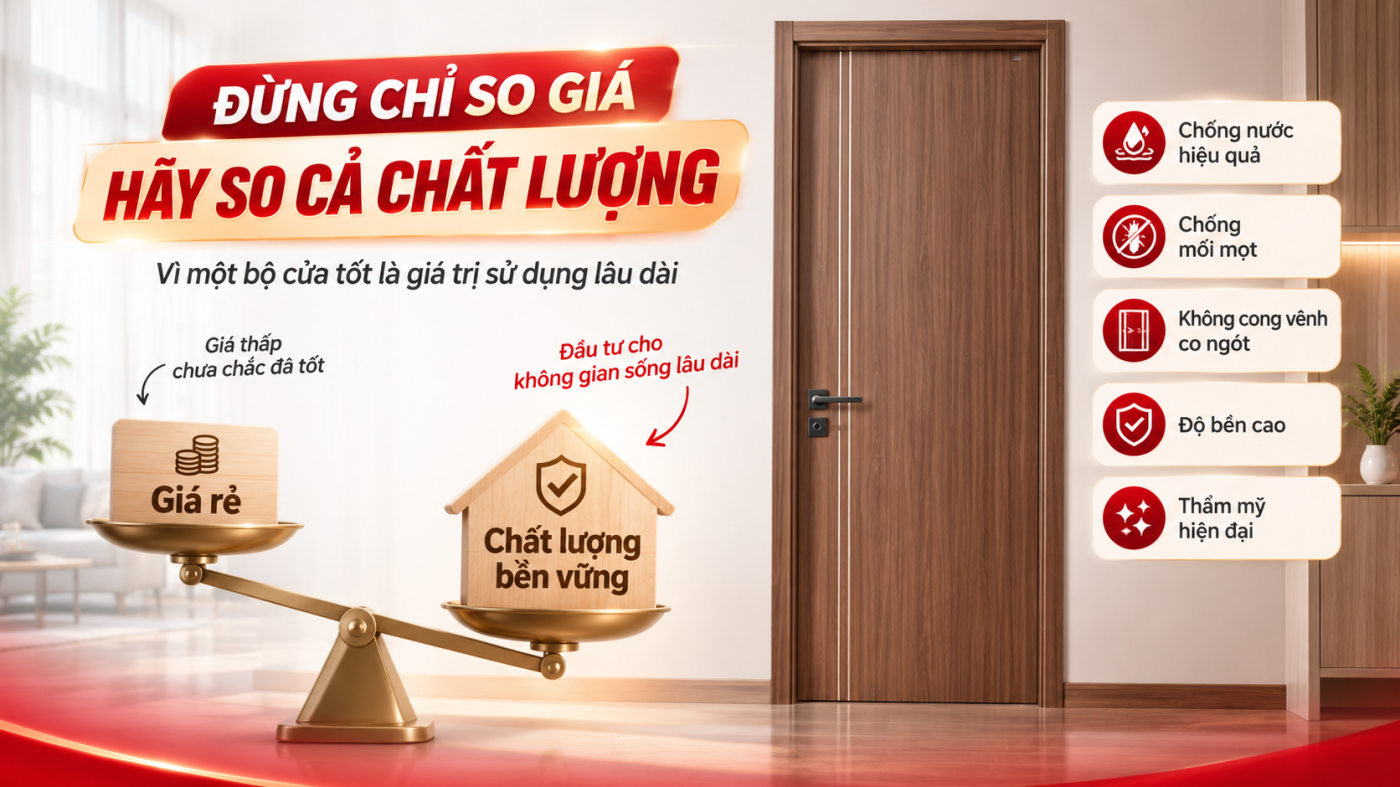 Đừng Chỉ So Giá Cửa Gỗ Nhựa Composite – Hãy So Cả Chất Lượng