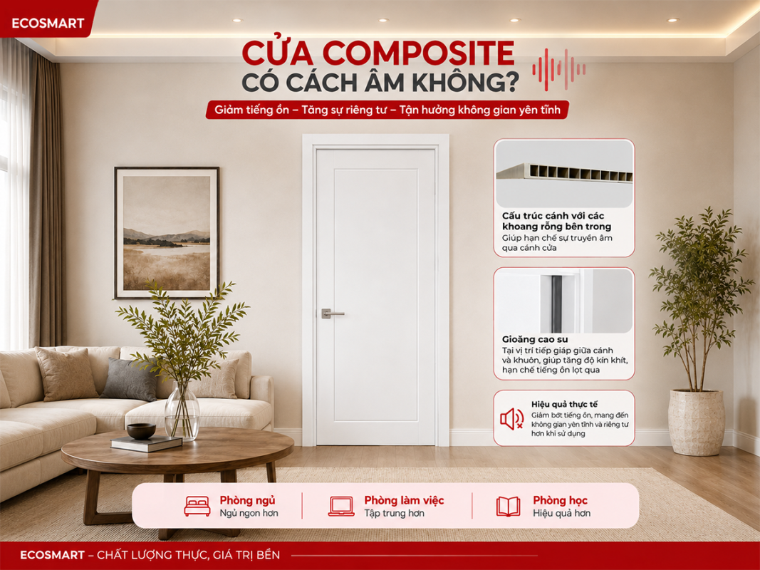 Cửa gỗ nhựa Composite có cách âm không?