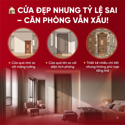 Cửa đẹp nhưng tỷ lệ sai – Vì sao căn phòng vẫn mất cân đối?
