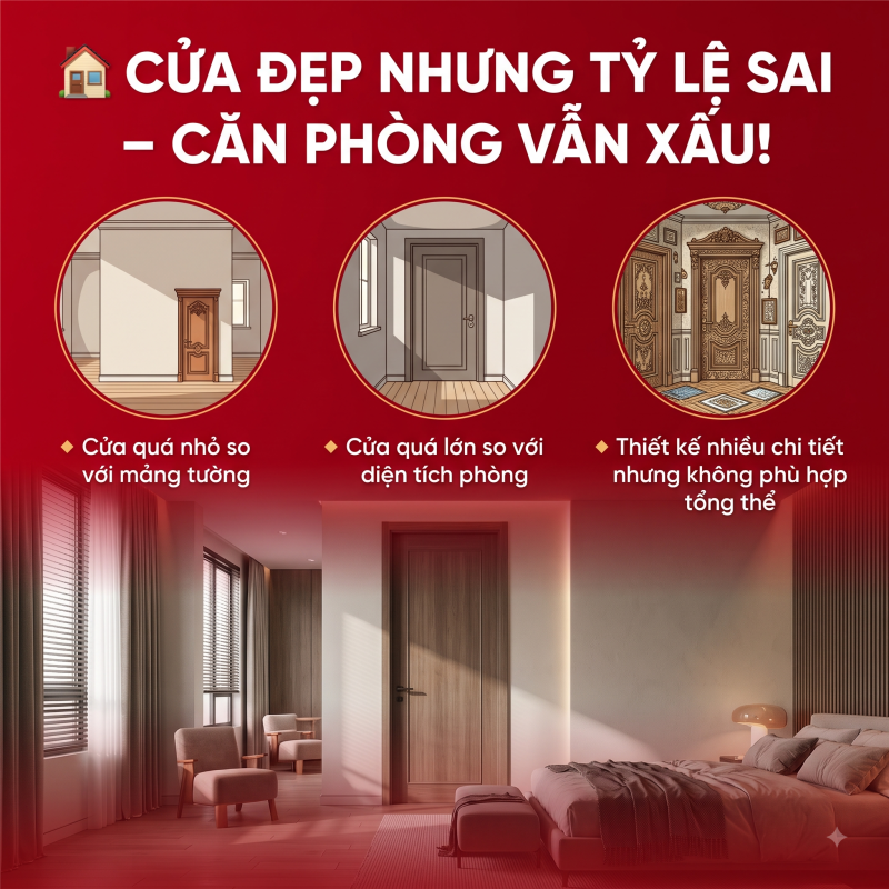 Cửa đẹp nhưng tỷ lệ sai – Vì sao căn phòng vẫn mất cân đối?