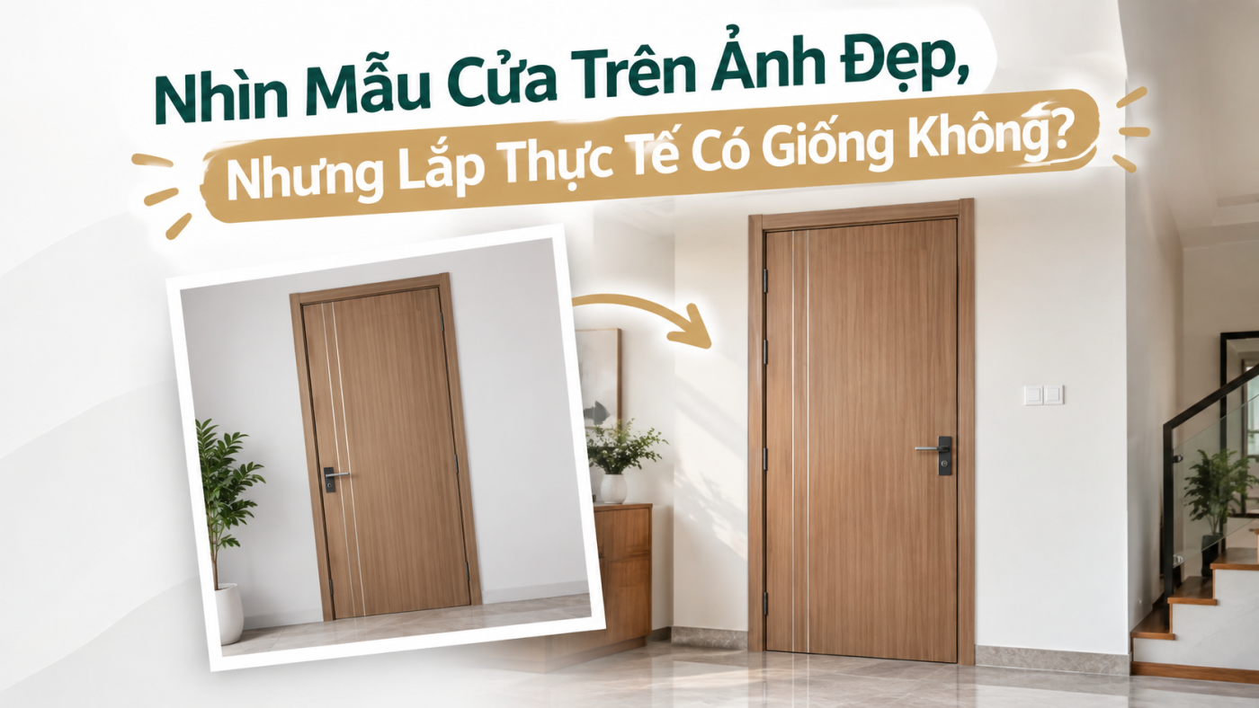 NHÌN MẪU CỬA TRÊN ẢNH ĐẸP, NHƯNG LẮP THỰC TẾ CÓ GIỐNG KHÔNG?